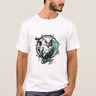 Graffiti Paint Owl Bird Creative Art Painting T-Shirt