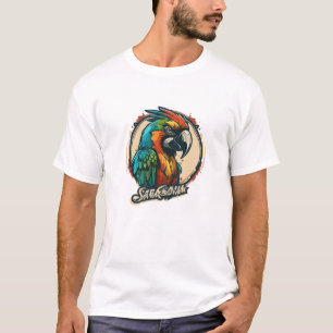 Graffiti Paint Parrot Bird Creative Art Painting T-Shirt