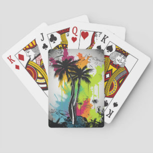 Graffiti Palm Tree Playing Cards