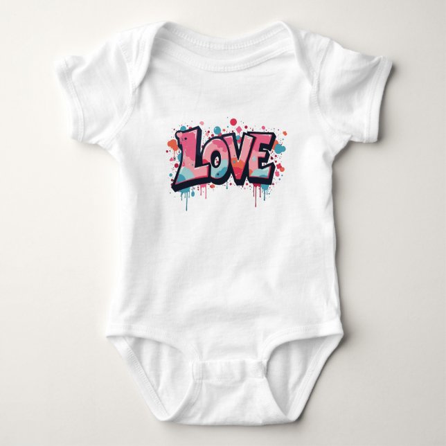 Graffiti Pastel Love Bomb Baby Bodysuit (Front)