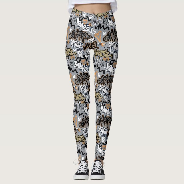 Graffiti pattern leggings (Front)