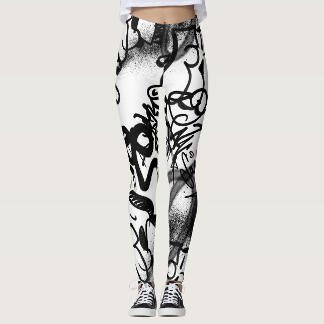 Graffiti Pattern  Leggings (Front)
