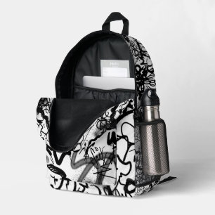 Graffiti Pattern  Printed Backpack
