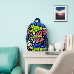 Graffiti Pattern  Printed Backpack