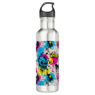 Graffiti Pattern with Neon Colors and Urban Grunge 710 Ml Water Bottle