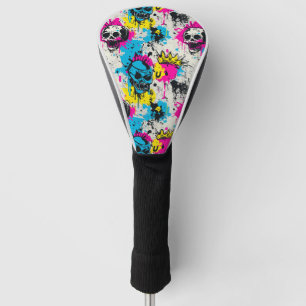 Graffiti Pattern with Neon Colors and Urban Grunge Golf Head Cover