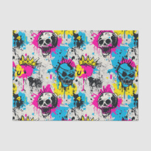 Graffiti Pattern with Neon Colors and Urban Grunge Tissue Paper