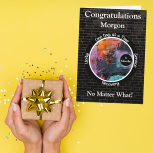 Graffiti Personalised Sobriety Milestone Card