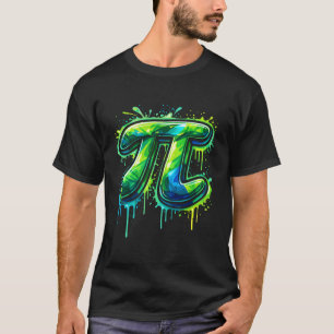 Graffiti Pi Symbol Spray Paint Math Nerd Graphic T-Shirt