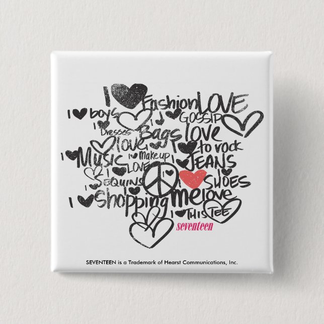 Graffiti Pink 15 Cm Square Badge (Front)