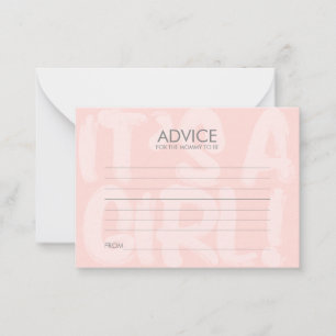 Graffiti Pink Baby Shower Advice Card For Mum