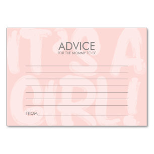 Graffiti Pink Baby Shower Advice Card For Mum