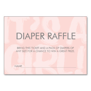 Graffiti Pink Baby Shower Diaper Raffle Ticket Table Number