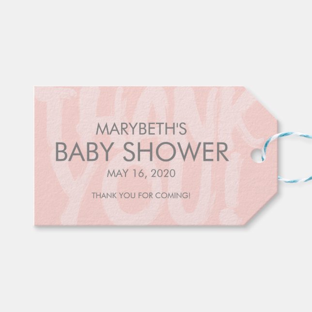 Graffiti Pink Baby Shower Favour Gift Tag (Front (Horizontal))