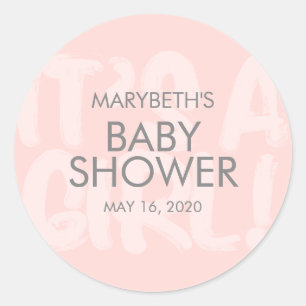 Graffiti Pink Baby Shower Sticker