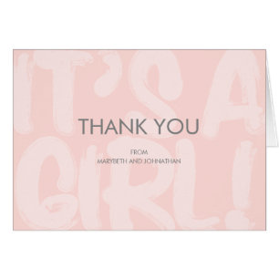 Graffiti Pink Baby Shower Thank You Card
