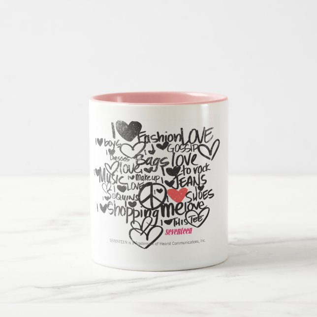 Graffiti Pink Two-Tone Coffee Mug (Center)