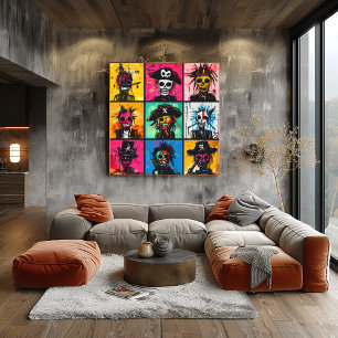 Graffiti Pirate Characters in Bold, Vibrant Street Poster