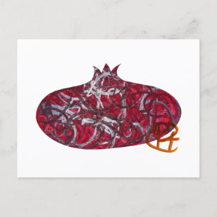 Graffiti Pomegranate Minimalist Art Holiday Postcard