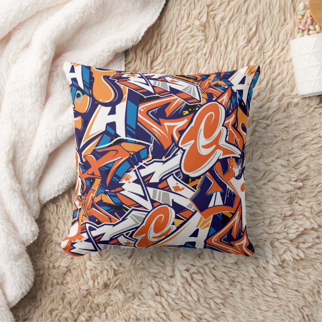 graffiti print teen abstract pattern background  cushion (Blanket)