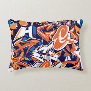 graffiti print teen abstract pattern background decorative cushion