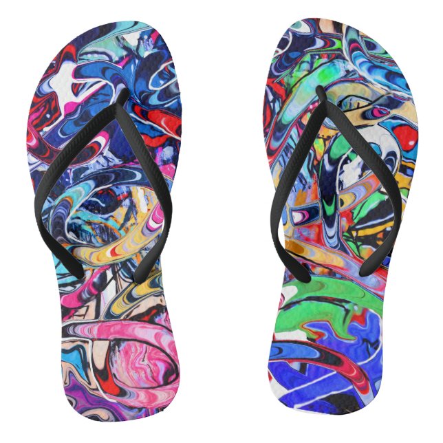 Graffiti print thongs (Footbed)