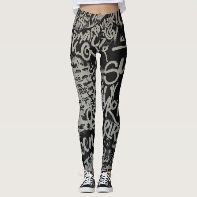 Graffiti printed Leggings (Front)