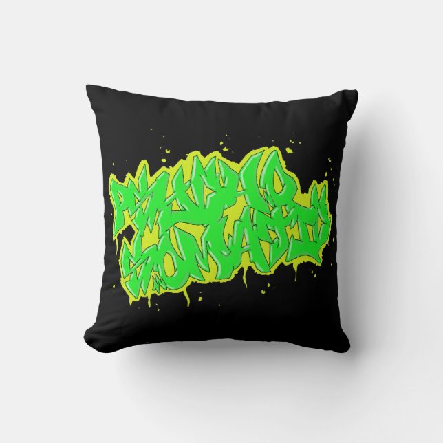 GRAFFITI psychosomatic mojo pollow Cushion (Front)