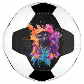 "Graffiti Pug Soccer Ball – Urban Street Art Dog D