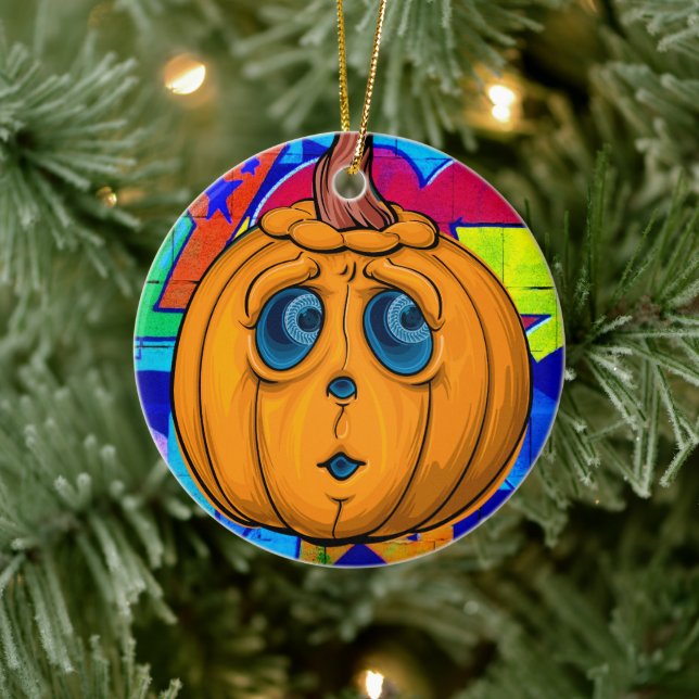Graffiti Pumpkin - Halloween Ornament 🎃 (Tree)