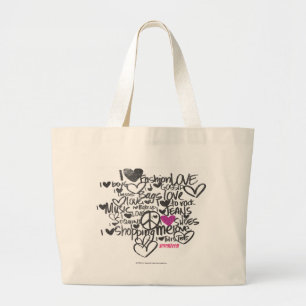 Graffiti Purple Large Tote Bag