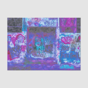 Graffiti Purple Pink Urban Grunge Street Wall Art Tissue Paper