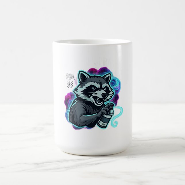 Graffiti Racoon Long Sleeve Coffee Mug (Center)