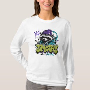 Graffiti Racoon Street Art Urban Punk Style T-Shirt