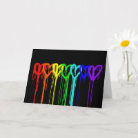 GRAFFITI RAINBOW HEARTS COMING OUT LGBTQ CARD