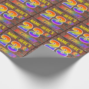 Graffiti Rainbow Look 23RD BIRTHDAY! & Custom Name Wrapping Paper