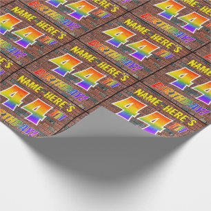 Graffiti Rainbow Look 44TH BIRTHDAY! & Custom Name Wrapping Paper