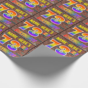 Graffiti Rainbow Look 73RD BIRTHDAY! & Custom Name Wrapping Paper