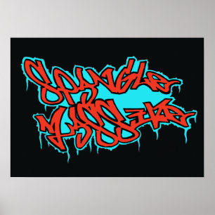 GRAFFITI red/blue spangleMASSIVE LOGO print/poster Poster