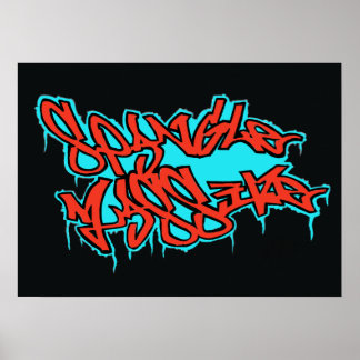 GRAFFITI red/blue spangleMASSIVE LOGO print/poster Poster