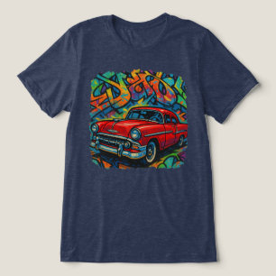 Graffiti Red Classic Car Tri-Blend Shirt