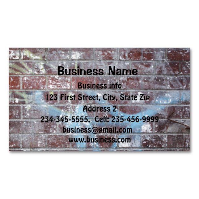 Graffiti Removal Service Pressure Washing Magnetic Business Card (Front)