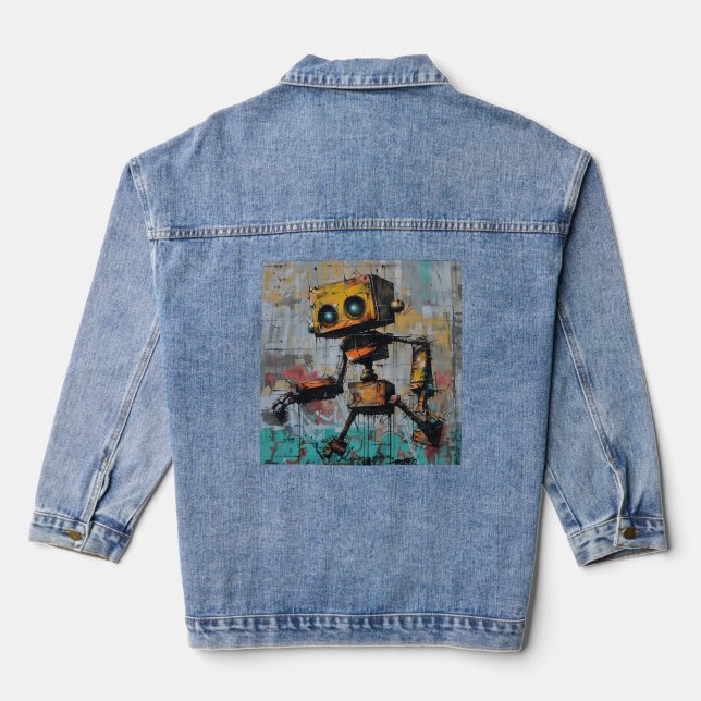 Graffiti Robot Denim Jacket (Back)