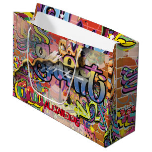 Graffiti scribbled, scratched, or PAINTED bricks Large Gift Bag