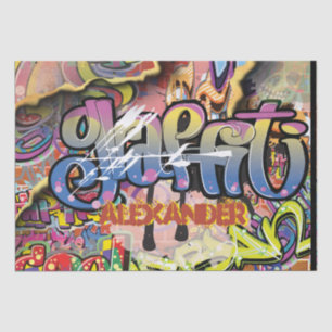 Graffiti scribbled, scratched, or PAINTED bricks Tissue Paper