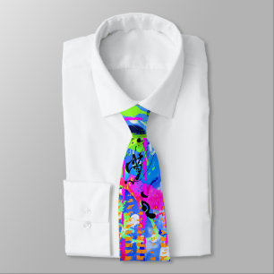 Graffiti Sea Abstract Tie