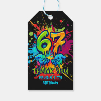 Graffiti Six Seven Kids 7th Birthday Gift Tags
