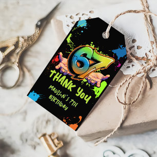Graffiti Six Seven Kids 7th Birthday Gift Tags