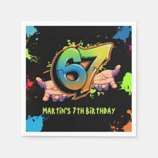 Graffiti Six Seven Kids Birthday Napkins