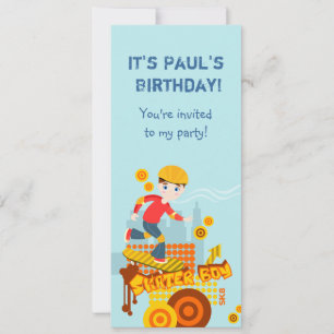 Graffiti skateboard kid birthday party invitation